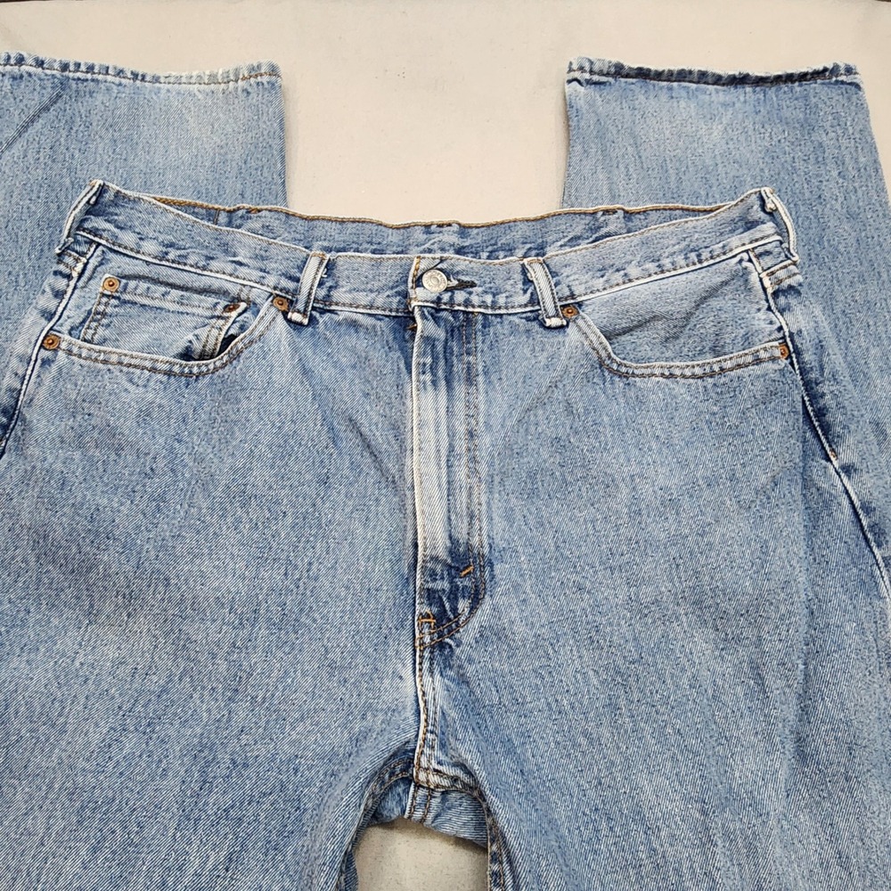 Levi's 505 Relaxed Fit Jeans Mens W38 L32 Light Wash Denim Cotton